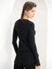 Women's Round Neck Long Sleeve Fitness T-shirt - High Elasticity Sports Top for Yoga, Running, Cycling