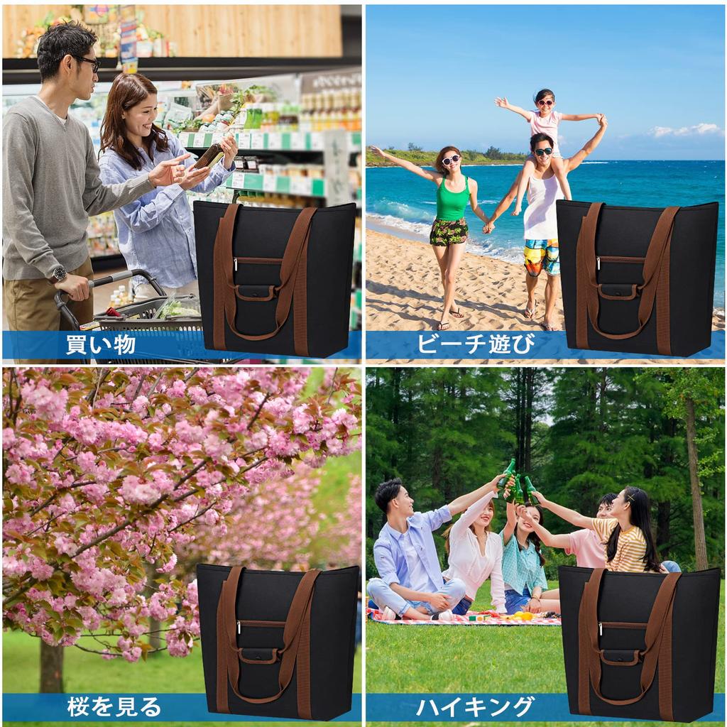 ASXSONN Insulated Lunch Large Can Be Carried by Hand or Over the Holds A4 Perfect for and Picnics Bag, Capacity, Foldable, Zippered, Shoulder, Unisex,