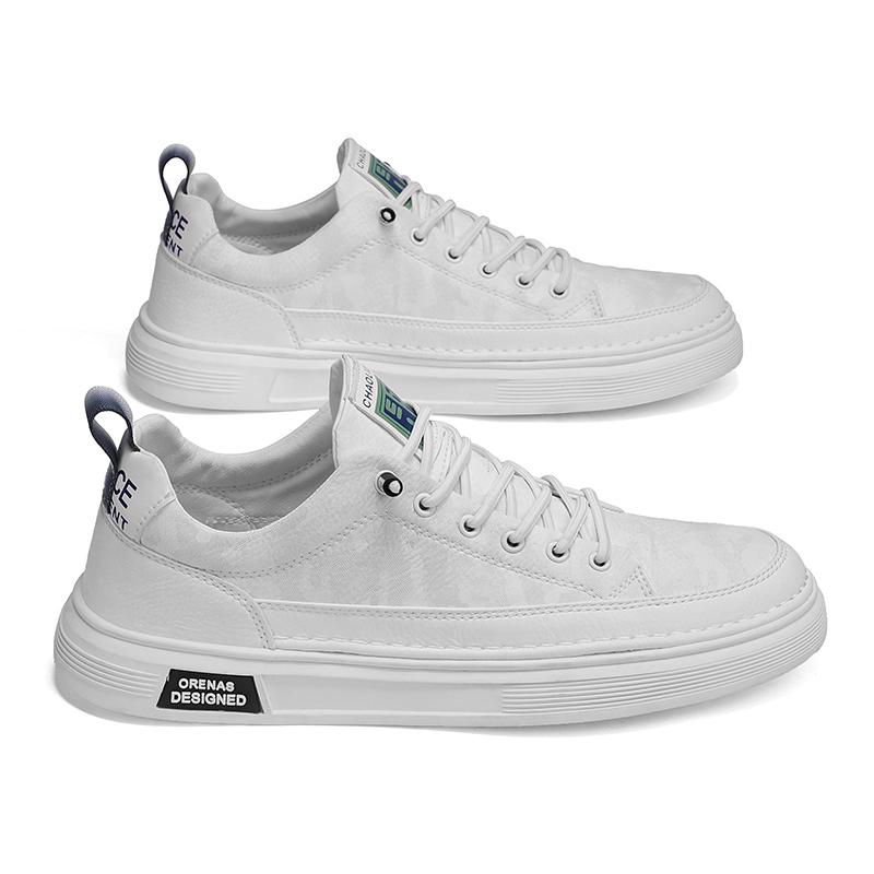 New Men's Genuine Leather Lace-Up Skate Sneakers Low-Cut Versatile Casual Sports Work Everyday Outdoor Comfortable Walking Shoes