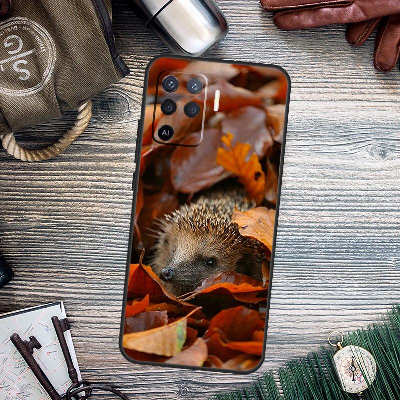 Cute Little Hedgehog For OPPO A15 A16 A17 A76 A96 A77 A52 A72 A5 A9 A79 A58 A78 A98 A94 A74 A57S A54S A53S Case
