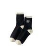 Ladies Spring and Autumn New Style Camellia Embroidery Black and White Contrast Color Sweet Tube Cotton Socks
