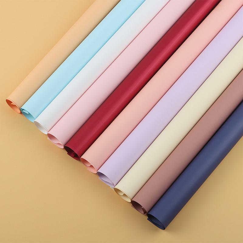 55x55cm Flower Wrapping Paper Foggy Waterproof Packing Festival Bouquet DIY Material Translucent Solid Color Decoration Paper