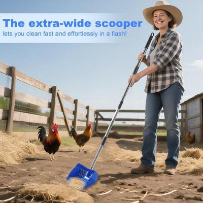 Heavy Duty Iron Chicken Waste Scooper With Sifting Rakes For Efficient Coops Clean J0MC