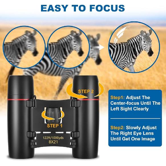 Portable Mini Binoculars,30x60 Zoom Wide View Angle Folding Binoculars Telescope with Low Light Night Vision for Outdoor,Bird