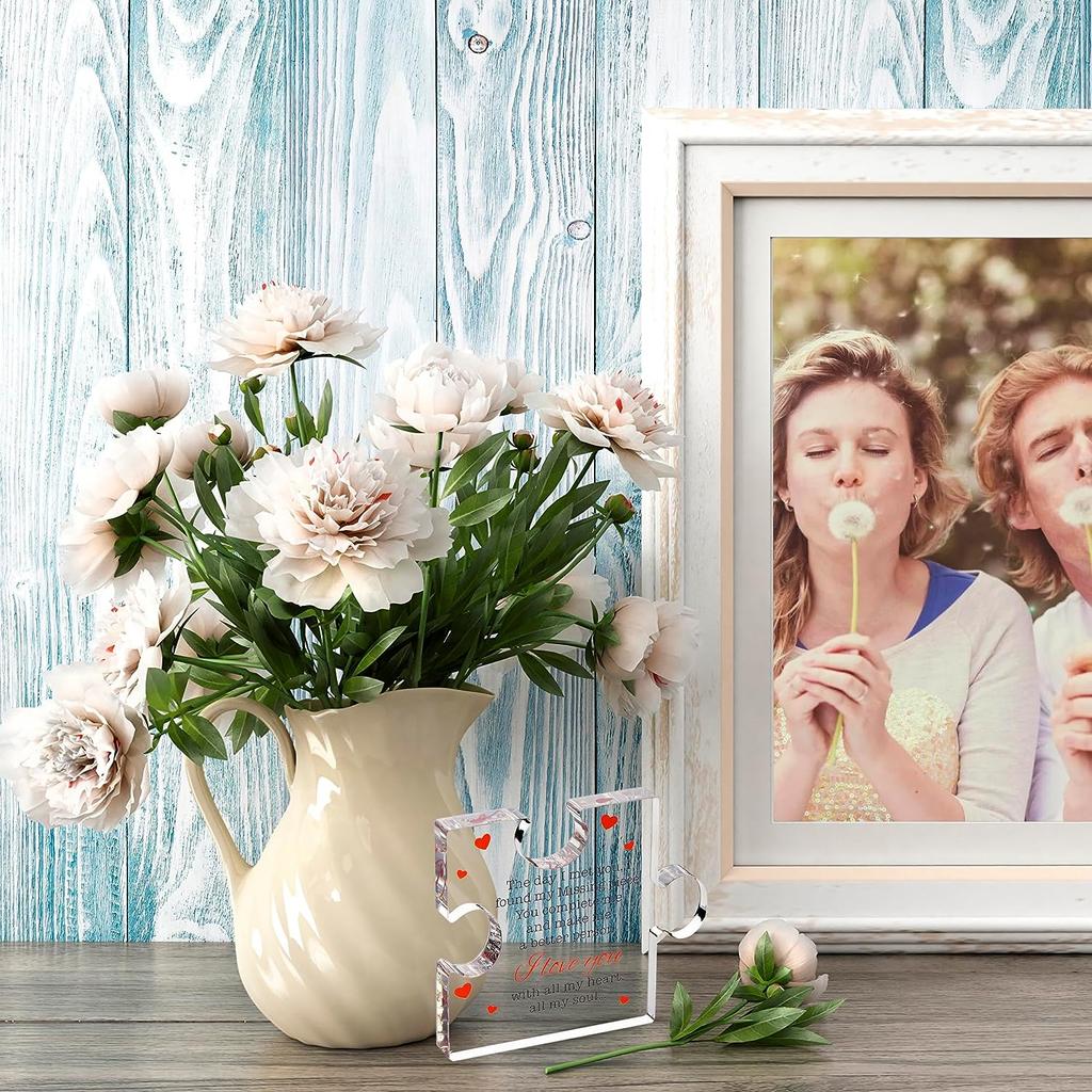 I Love You for Her, Him - To My Love Acrylic Block Puzzle - I Love You Women - Birthday, Anniversary, Valentine's Gift for Husband, Wife, Boyfriend,