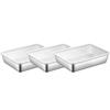 3PCS Leak Proof Stainless Steel Food Storage Box with Effective Sealing Lid