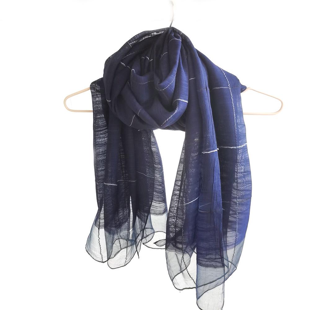 Elegant Women's Plaid Silk Scarf - Spring/Summer Shawl