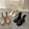 Fashion 2024 Hot Sale Ladies Shoes Zipper Women's Boots Spring Autumn Round Toe Solid Short Barrel Platform Chunky Heels Fashion Boots