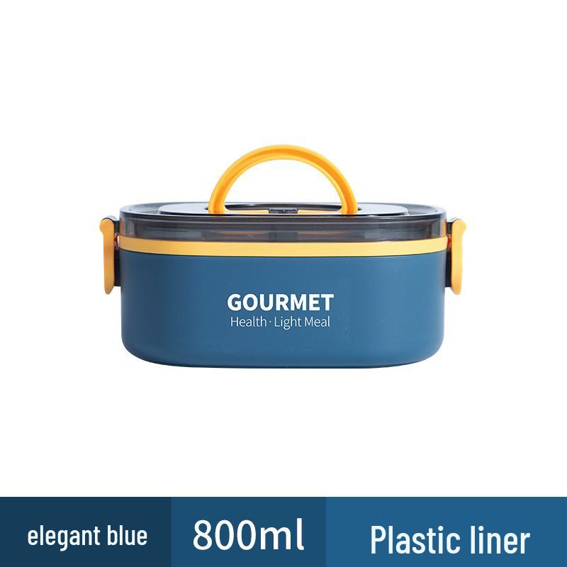 Microwaveable Insulated Lunch Box with Cutlery: Large Capacity Bento for Office Workers and Students