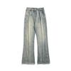 High Street Micro-wild Jeans Men's New Straight Washed Wide-leg Pants In Summer