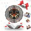 Rose Red Wolf Design 2D Metal Wind Chime Outdoor Hanging Decor for Garden Yard Home Wedding Birthday Christmas Gift