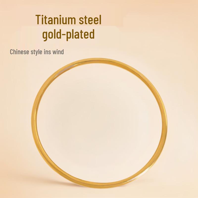 

Trendy Women s Gold-Plated Titanium Steel Bangle – Simple, Versatile Design