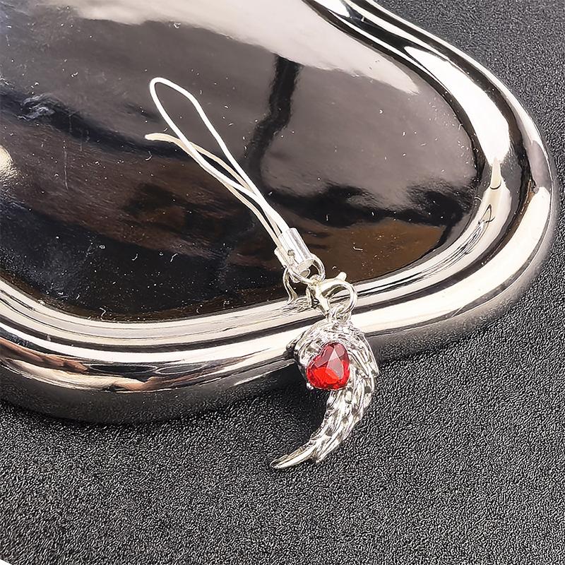 Devil Angel Red  Feather Wings Couple Keychain For Women Men Pendant Necklaces Jewelry Gifts