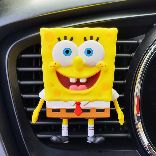 Belle Ament SpongeBob Figure + Refillable 17g Car Air Freshener Set, Midsummer Night, 1 piece,Korean Car Acc
