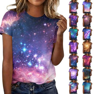 Unisex Codzienny Modny T-shirt z Krótkim Rękawem Raglanowym z Nadrukiem