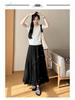 Women's White Lace Ruffled Midi A-line Cake Skirt - 2026 Spring/Summer