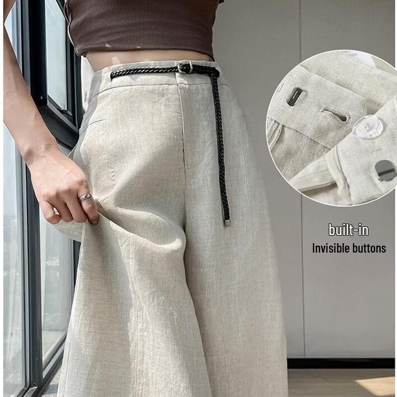 La Chapelle 2026 Summer High-Waist Wide-Leg Pants 2XL