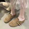 Summer flat-bottomed casual bag head hole shoes breathable half slippers women's shoes simple and versatile and comfortable one-pedal beach drag