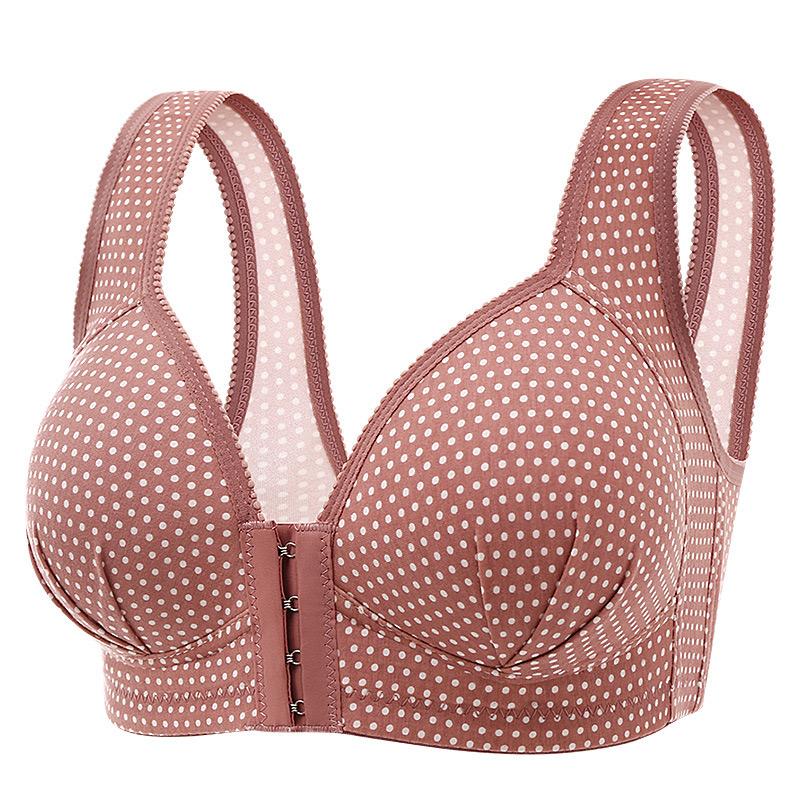 FallSweet Front Closure Push Up Bra Women Wireless Brassiere Sexy Underwear Polka Dot Lingerie Female
