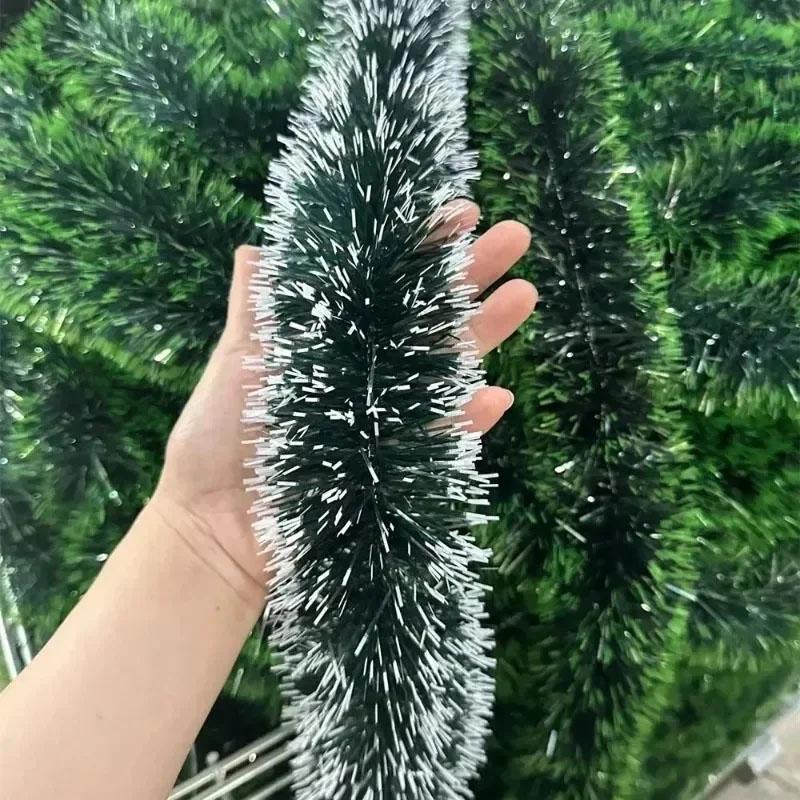 Christmas Ribbon Garland Xmas Tree Foil Pull Flower Ribbons Ornaments Green Cane Tinsel Wedding Party Decoration Supplies