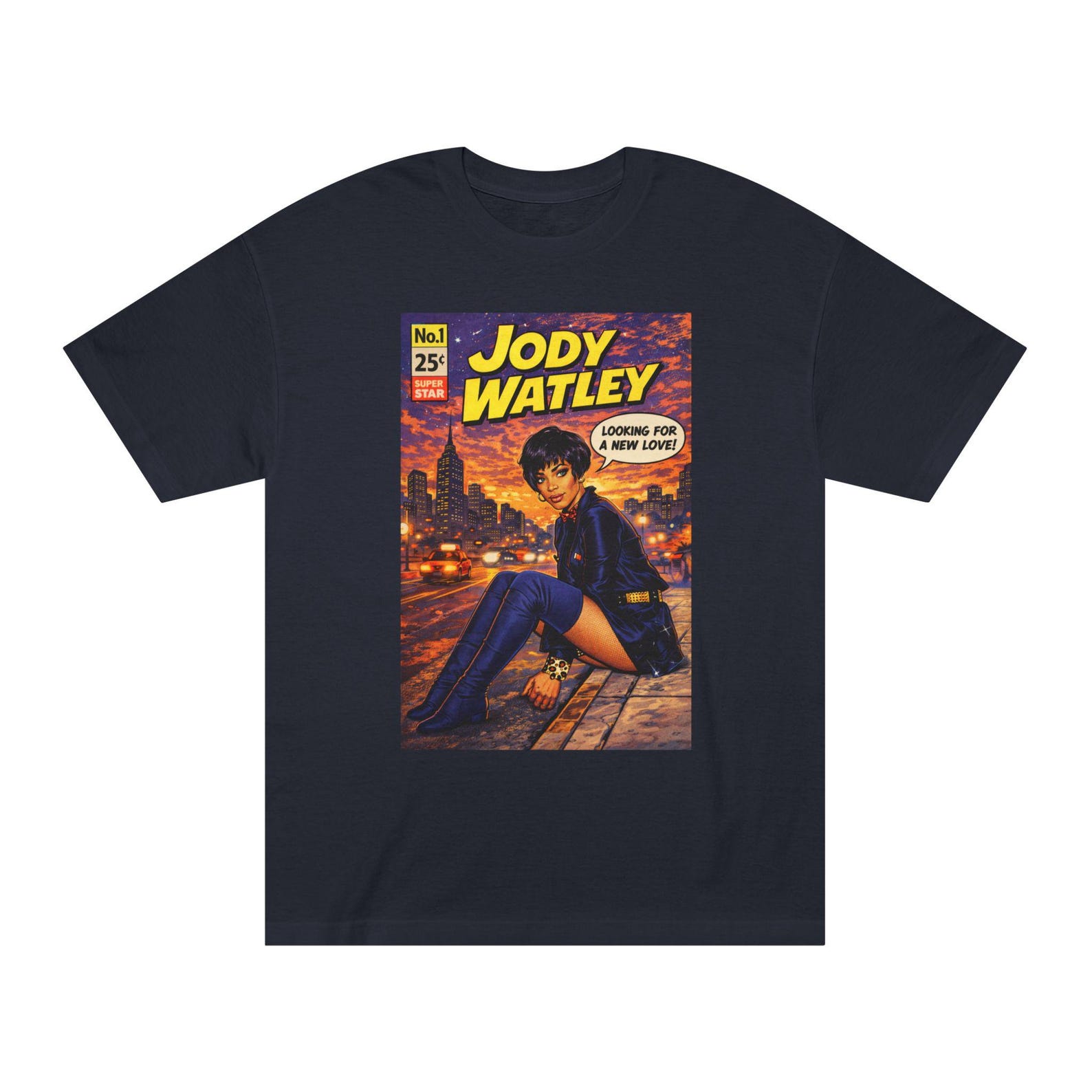 Jody Watley Comic Cover Tee | Vintage Pop Art Music Shirt L