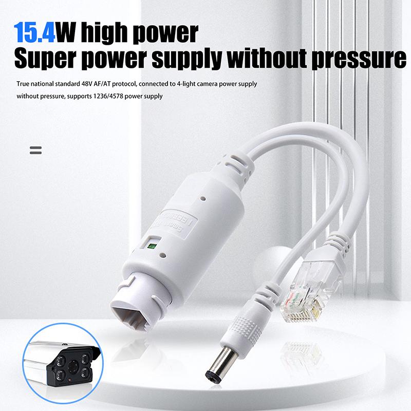 1 Set Cable Supply Module Extender With 5.5X2.1Mm Poe Spliter 48V To 12V Video And Power Adapter For Ip Camera Splitter Net