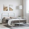 Vidaxl Metal Bed Frame with Headboard and Footboard, White, 150X200 Cm