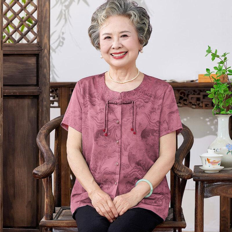 Dàtáng Fūrén Women's Mid-Aged & Elderly Loose-Fit Casual Shirt