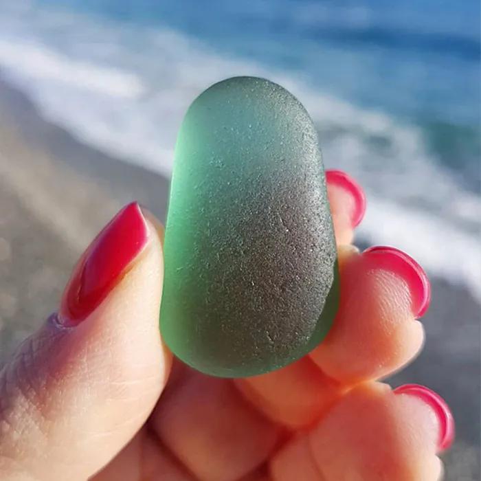 Seaglass soap that resembles the sea_Green Breeze