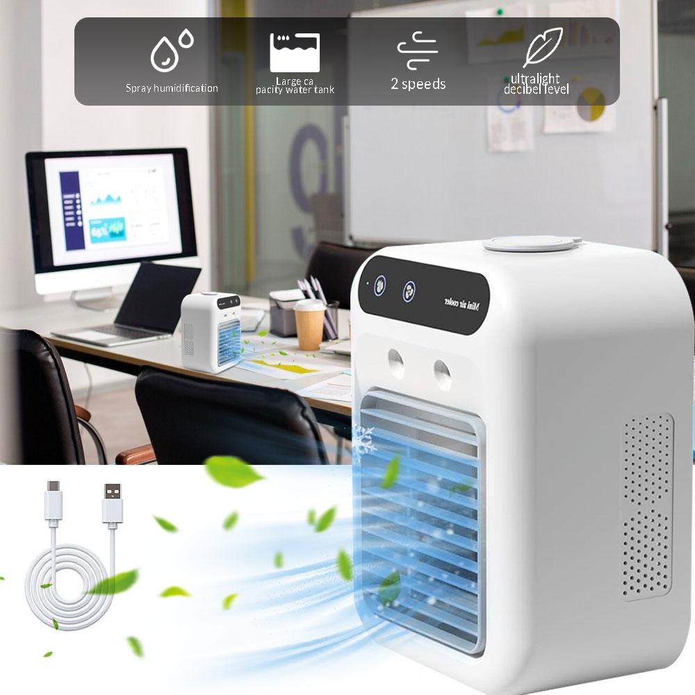 Misting Mini Fan Portable Air Cooler Humidifier Quite Water Spray Fan Air-conditioning with 500mL Water Tank for Bedroom Camping