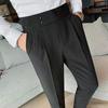 Frühling Sommer Herbst Hochtaillierte Hose Herren Formelle Hose Business Casual Hose