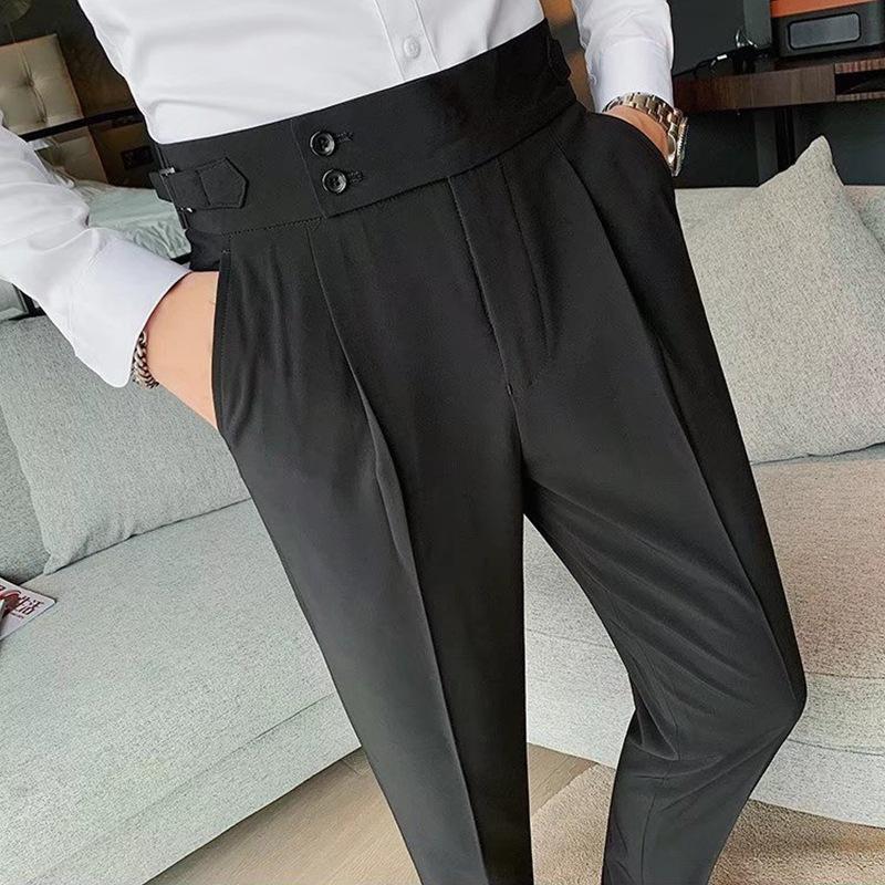 Frühling Sommer Herbst Hochtaillierte Hose Herren Formelle Hose Business Casual Hose