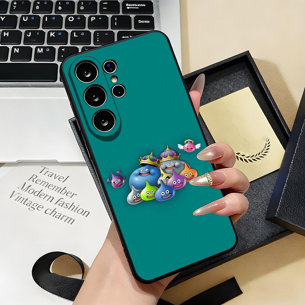 D-dragon Q-Quest Slime Phone Case For Samsung S26 S25 S24 FE S23 S22 S21 Plus S20 Ultra Note20Ultra Black Soft Shell