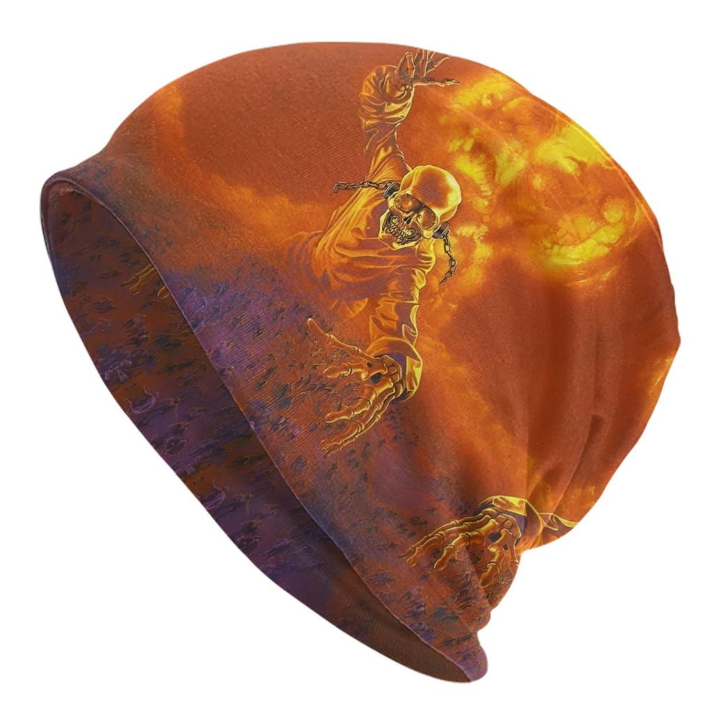 Custom Classic Retro Rock M-Megadethes Fire Bonnet Hat Knit Hat Fashion Unisex Music Warm Winter Skullies Beanies Caps