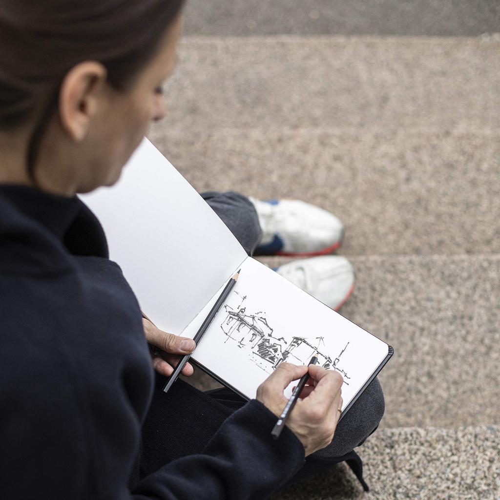 Rhodia Touch Drawing Pen Ink A5 Landscape 200g Paper 64 RHODIA Touch cf116126 Sketchbook, Paper, & Washbook, (White Paper, Plain, Weight, Pages)