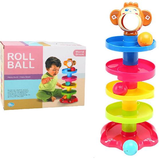 Ball Drop Toy Ball Swirling Tower, 5 Layer Ball Drop Tower, Toddler Stacked Toy for Early Education Development