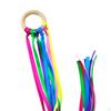 98cm Rainbow Ribbon Pram Toy Dancing Ring Hand Colorful with Wooden