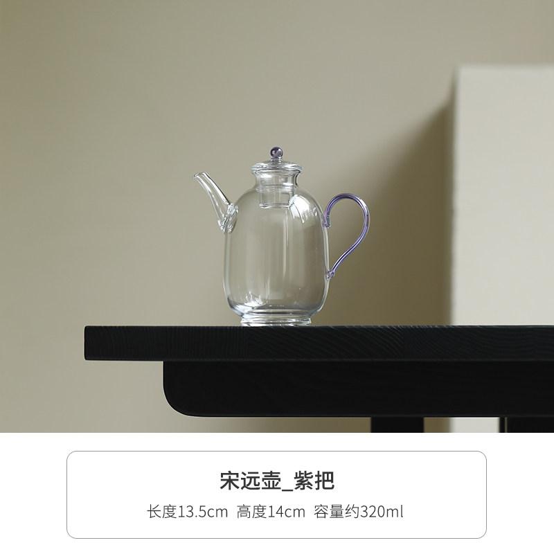 Transparent Glass Cold Water Pot High Boron Silicon Heat-resistant High Temperature Heatable Green Tea Teapot Coffee Pot Teaware
