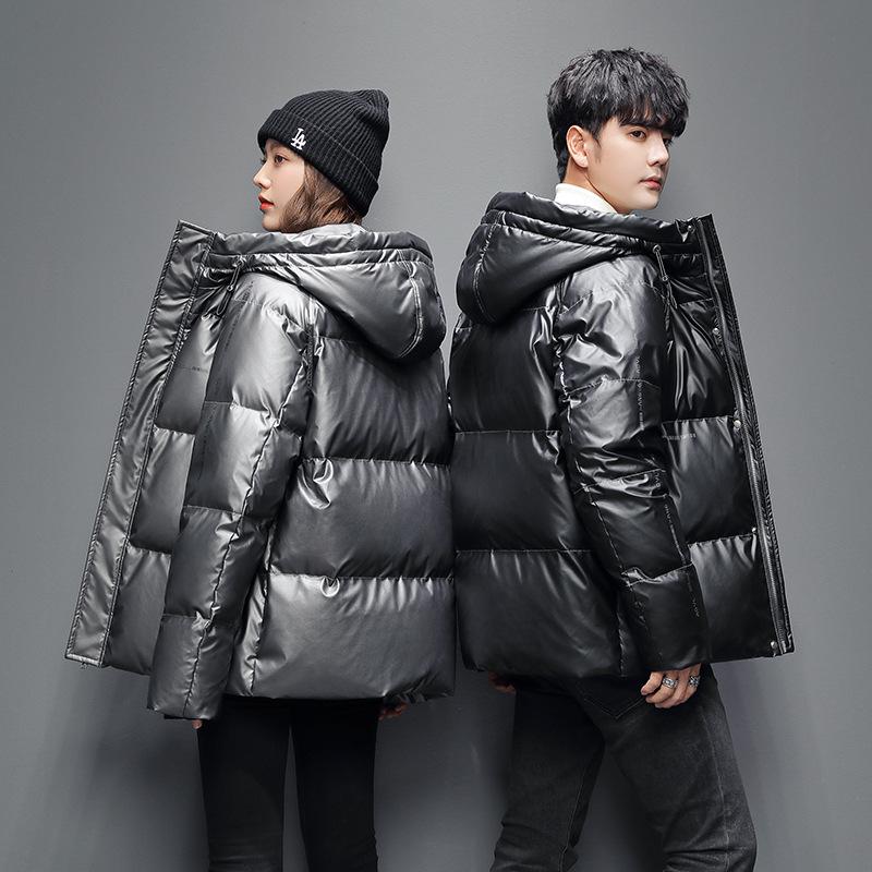 New Short Down Jacket Men's Couple Trend Fashion Loose Hooded Top