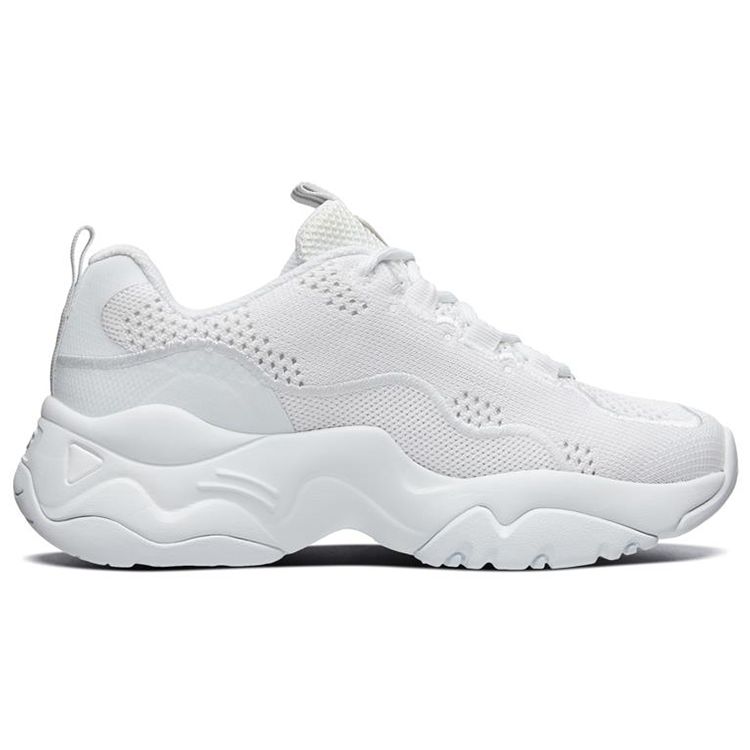Skechers DLites 3.0 Fabric Comfortable Daily Low-Top Dad Shoes Women Sneaker White 66666210-WHT
