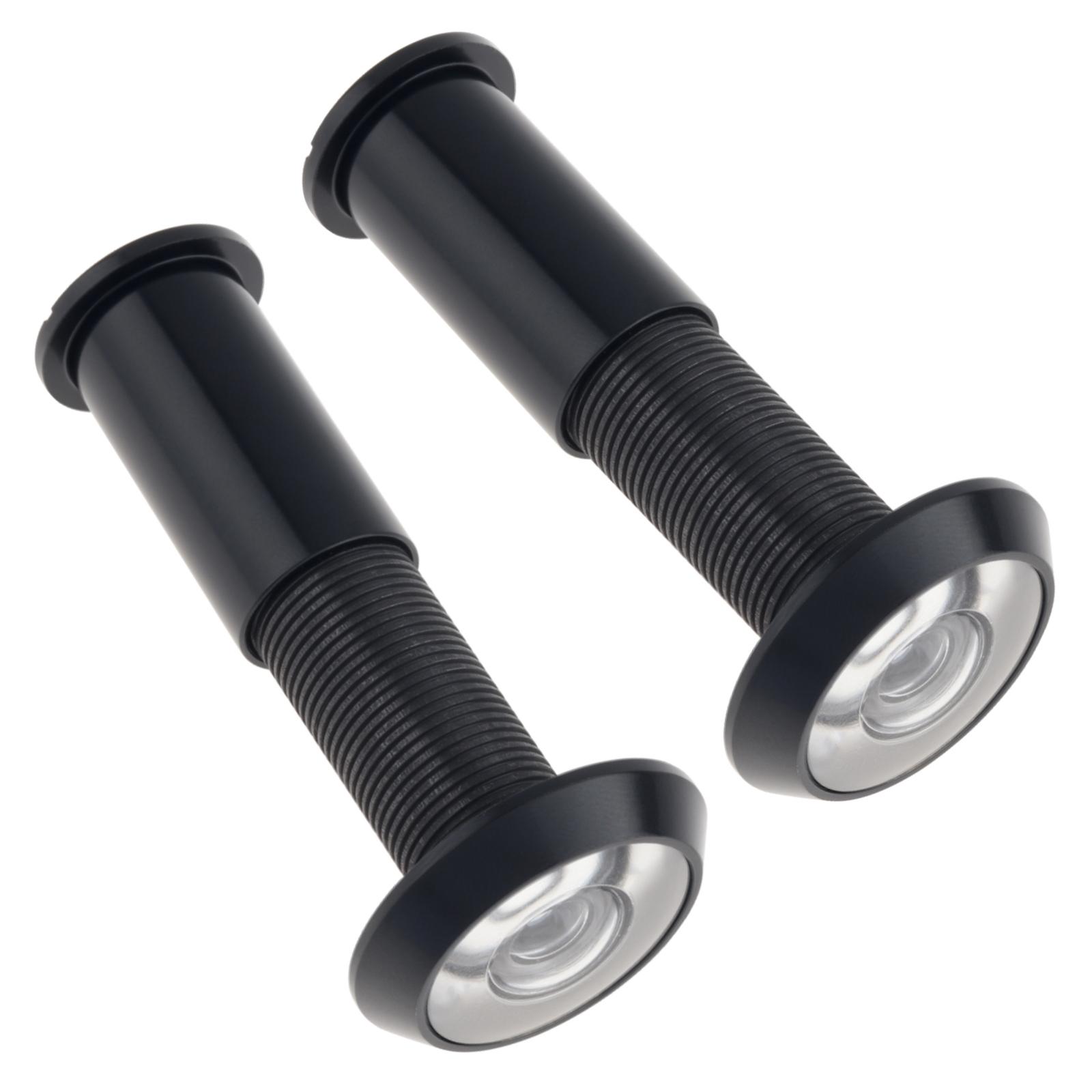 

Суцільна латунь 2 шт. 16 мм Дверний вічко 200 градусів Широкий кут HD Оптична скляна лінза Надміцний Універсальний для товщини 40-60 мм Дім Офіс Готель чорний