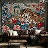 Japanese Style Art Wall Tapestry Aesthetic Wall Hanging Printed Fabric Blanket Decorative Tapestries for Bedroom Living Room Home Decor