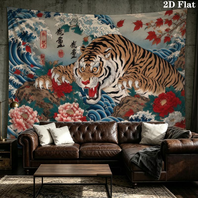 Japanese Style Art Wall Tapestry Aesthetic Wall Hanging Printed Fabric Blanket Decorative Tapestries for Bedroom Living Room Home Decor