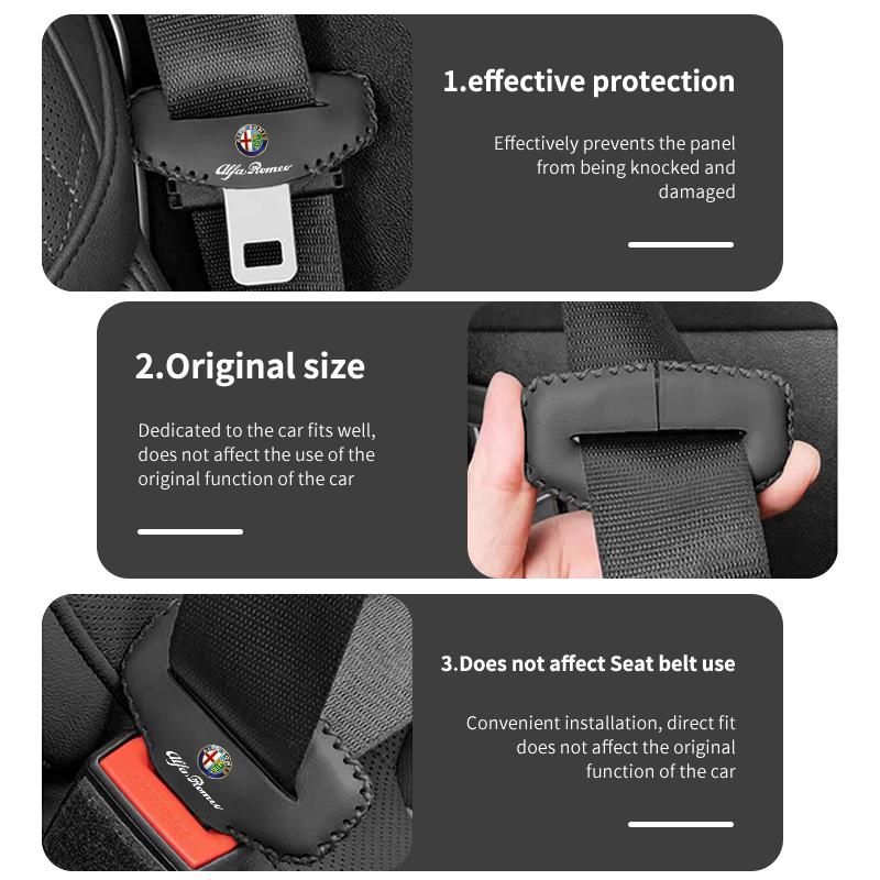 For Alfa Romeo Car Seatbelt Buckle Cover Protector Cover Anti-scratch Cover GT Stelvio F1 Brera Volante Tonale Gloria Disco def789
