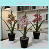 Simulierte Cymbidium Faberi Rolfe Topfpflanze für Zuhause Wohnzimmer Balkon Kunstausstellung