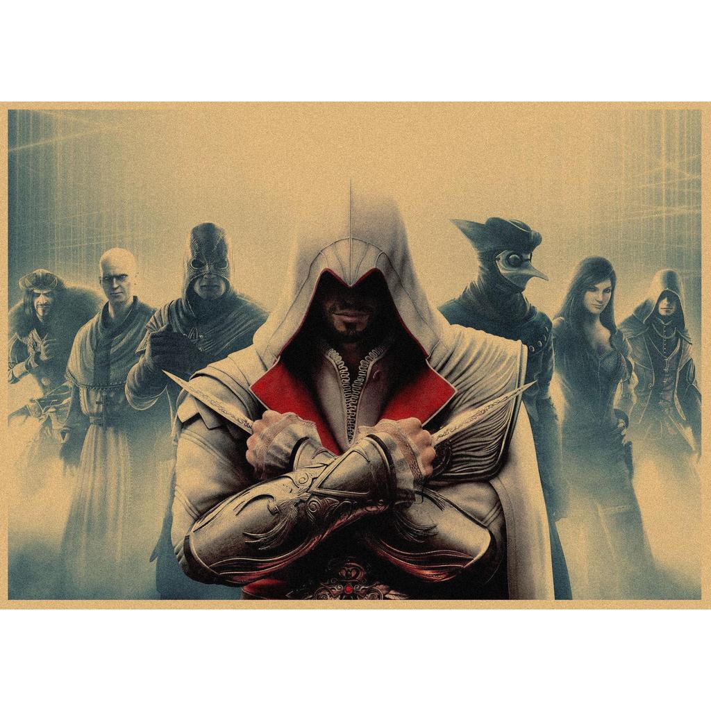 Assassin's Creed Retro Kraft Paper Wall Poster Mural 250