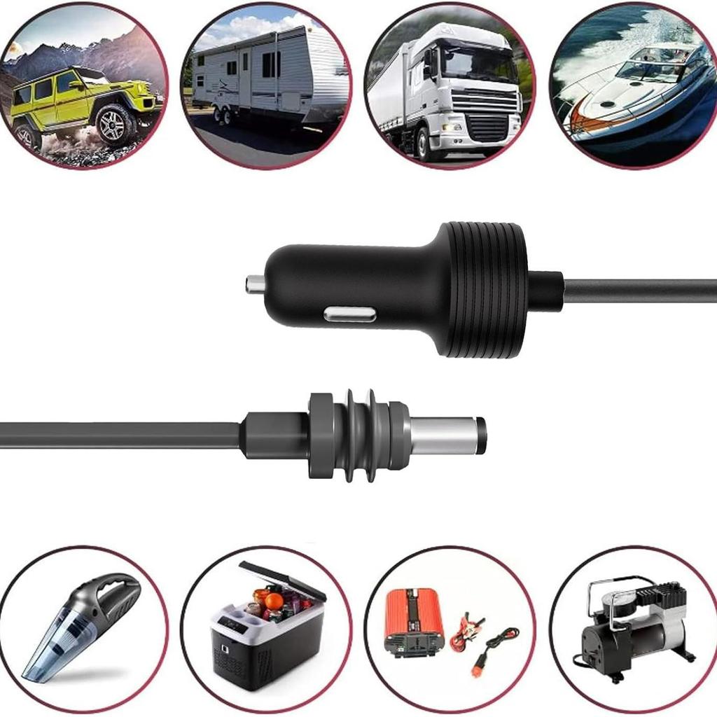 Ethernet Mini Car Charger: 5m DC Power Cord with Cigarette Lighter Adapter