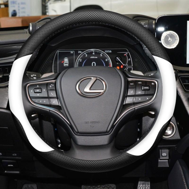 Ultra-Thin Genuine Leather Steering Wheel Cover Lexus ES200 ES300h RX350 NX200 CT200 UX260 Universal Fit 38cm Diameter