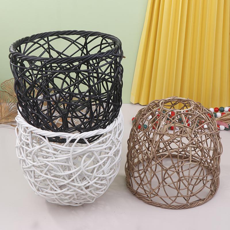 Taklit Rattan Dokuma Sanat Abajur Plastik Rattan Avize Abajuru B & B Otel Restoran Asılı Üst Düzey Aydınlatma