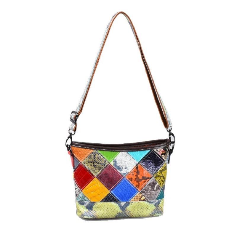 Genuine Leather Women's Bag Women's Checkered Crossbody Single-shoulder Bag Small Bag